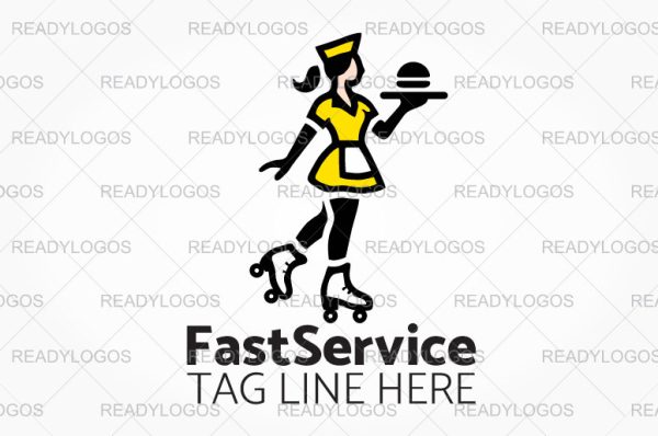 Fast Food Waitress Logo